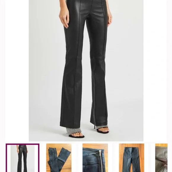 Helmut Lang Lambskin Size Zip Leather Boot Cut Pants - Size 2 - Picture 6 of 6